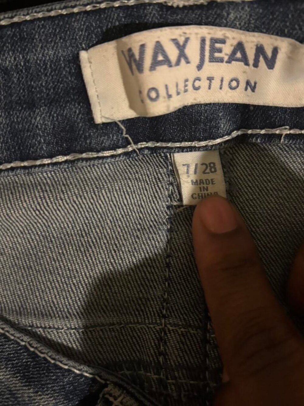 Women's Blue and Navy Jeans - Picture 4 of 5